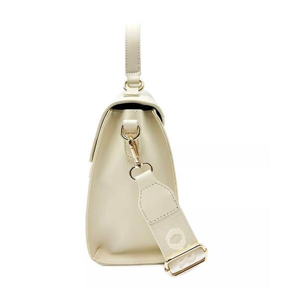 Valentino Orlandi Satchel Top Handle Logo Bag with Matching Wallet Beige - Picture 6 of 10